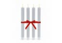 relaxdays LED-Stabkerzen 4er Set Hellgrau Echtwachs-Optik Bild 2