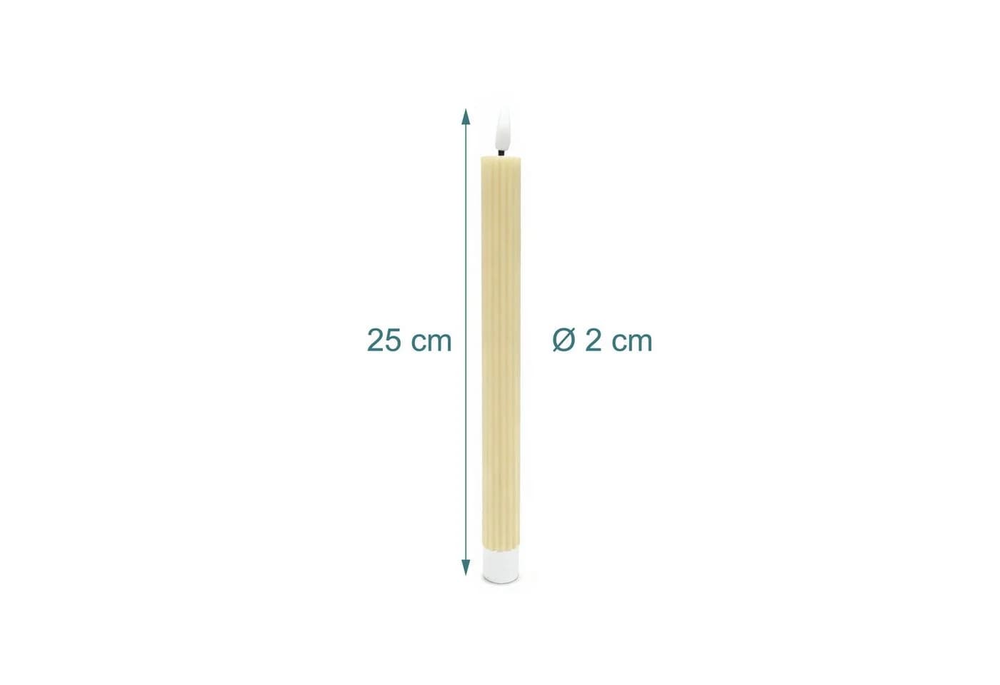 relaxdays LED Stabkerzen 2er Set Beige Echtwachs - Bild 4