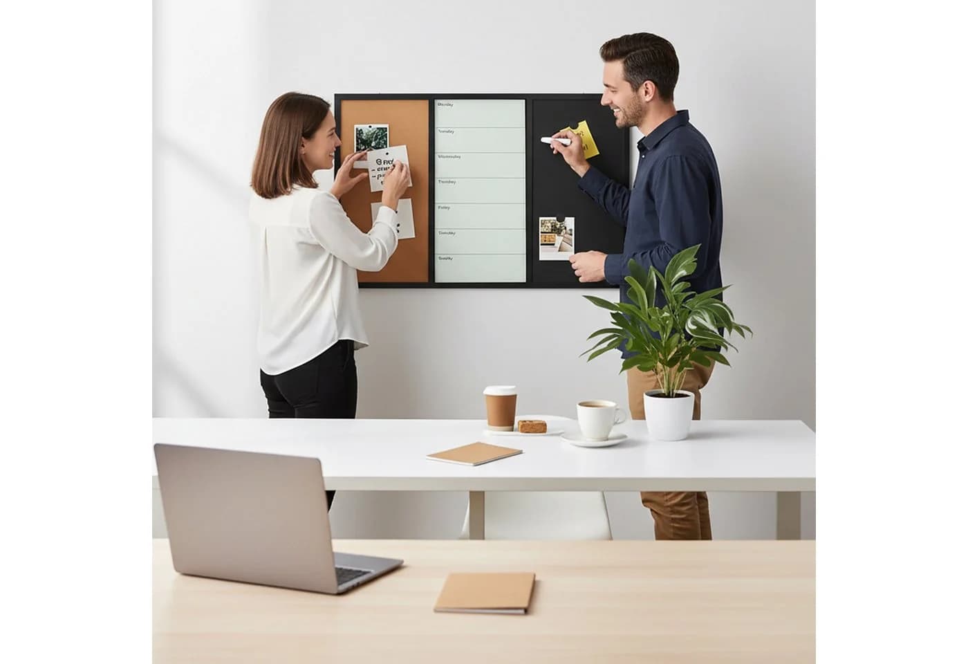 RELAXDAYS Magnettafel Kombitafel 3in1 mit Zubehör