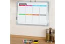 relaxdays Memoboard Whiteboard Weiß Silber Magnetisch mit Zubehör Bild 1