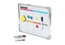 relaxdays Memoboard Whiteboard Weiß Silber Magnetisch mit Zubehör Bild 2