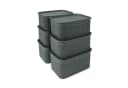 relaxdays Aufbewahrungsbox mit Deckel 6er Set Dunkelgrau Bild 2