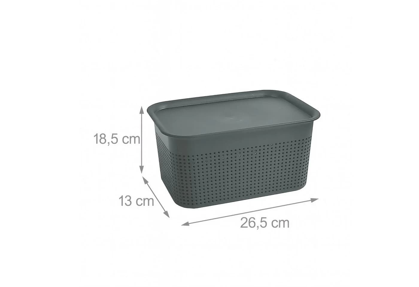 relaxdays Aufbewahrungsbox mit Deckel 6er Set Dunkelgrau - Bild 4