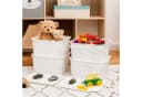 relaxdays Aufbewahrungsbox mit Deckel 6er Set Weiß Bild 3