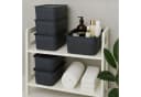 relaxdays Aufbewahrungsbox mit Deckel 6er Set Schwarz Bild 1