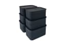 relaxdays Aufbewahrungsbox mit Deckel 6er Set Schwarz Bild 2