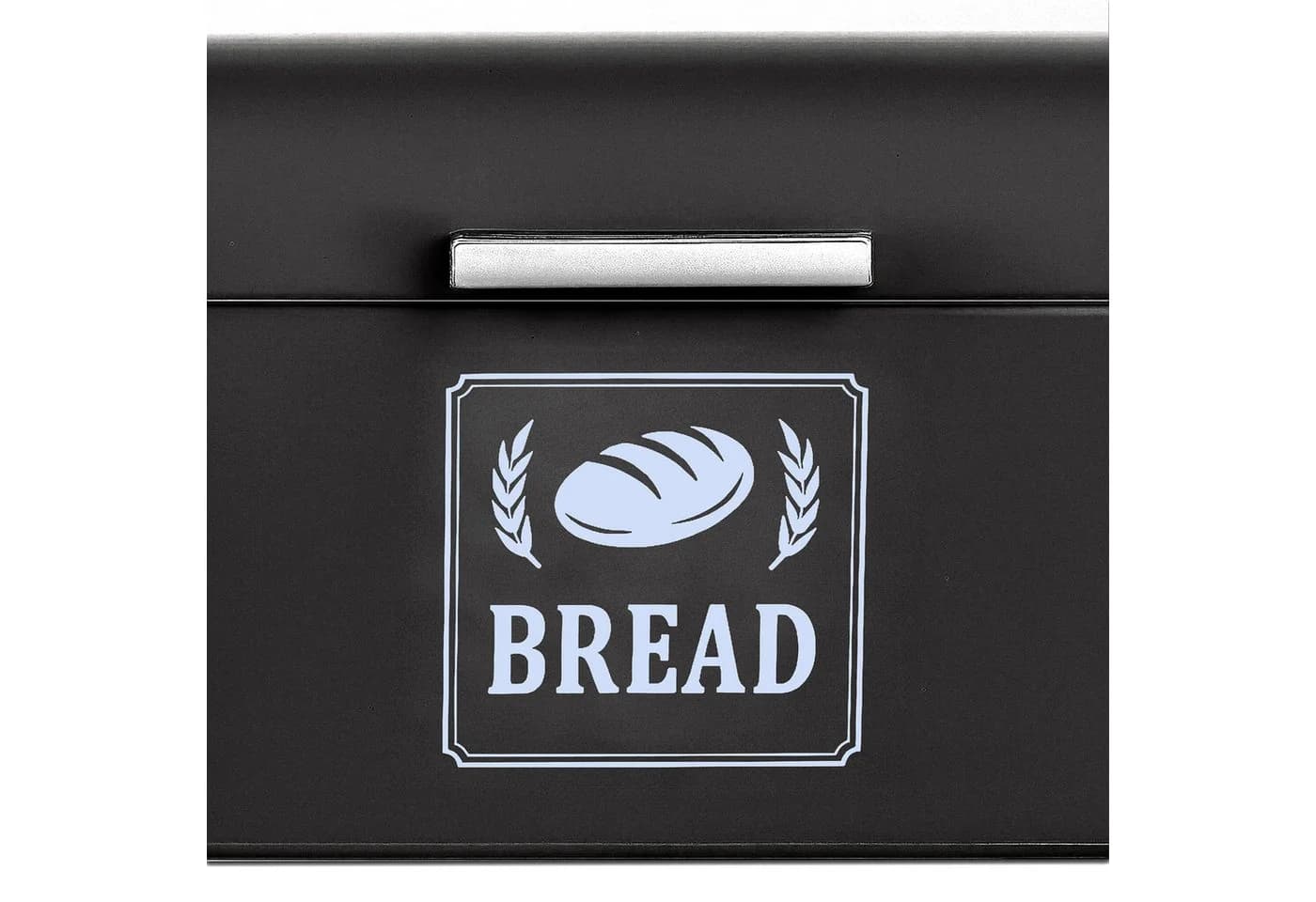 relaxdays Brotkasten Retro mit Deckel & Griff, Eisen, Schwarz/Silber - Bild 5