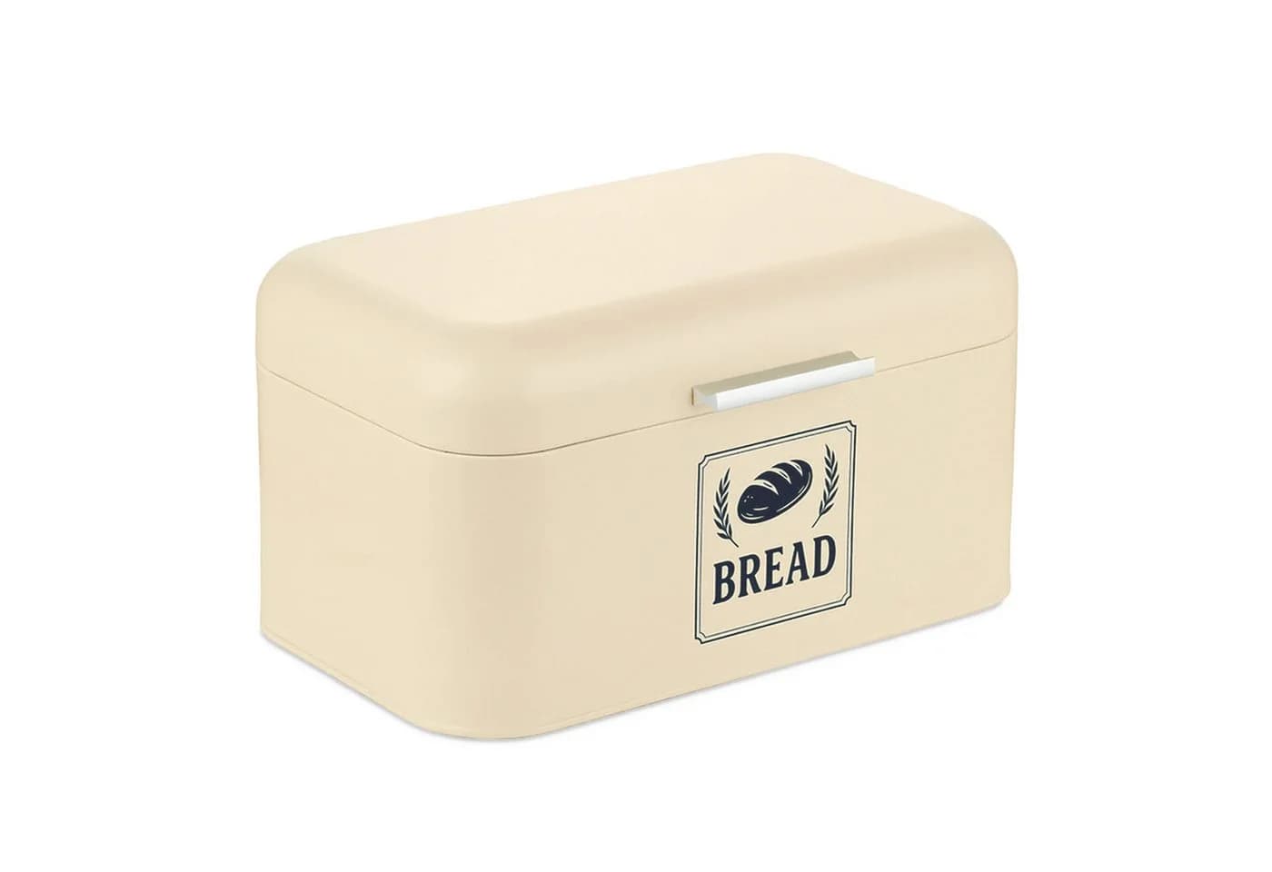 relaxdays Brotkasten Retro mit Deckel & Griff, Eisen, Beige - Bild 2