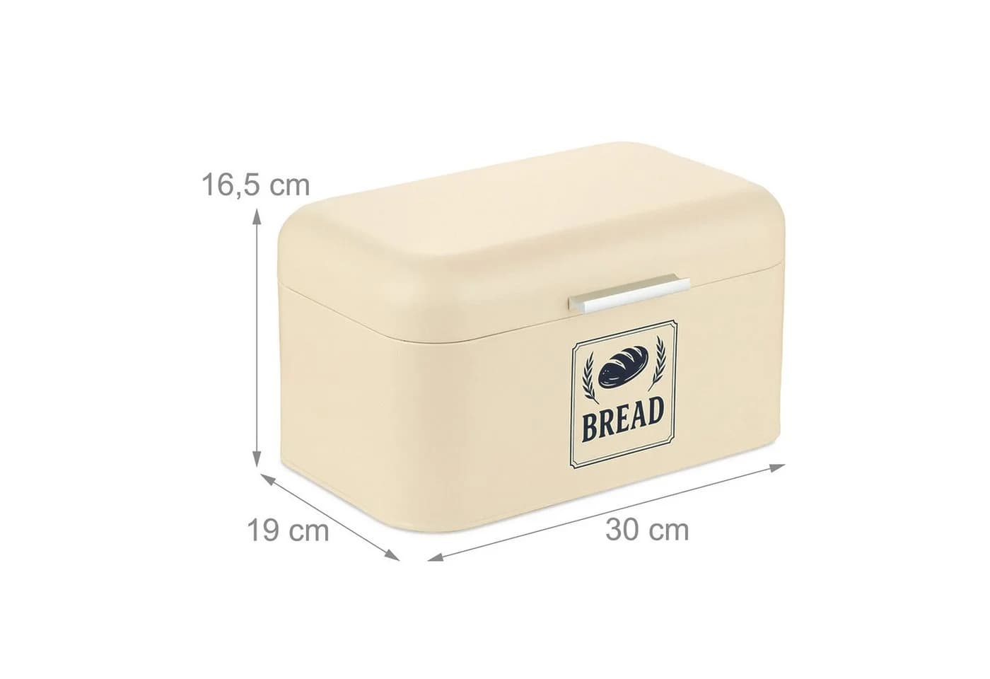 relaxdays Brotkasten Retro mit Deckel & Griff, Eisen, Beige - Bild 4