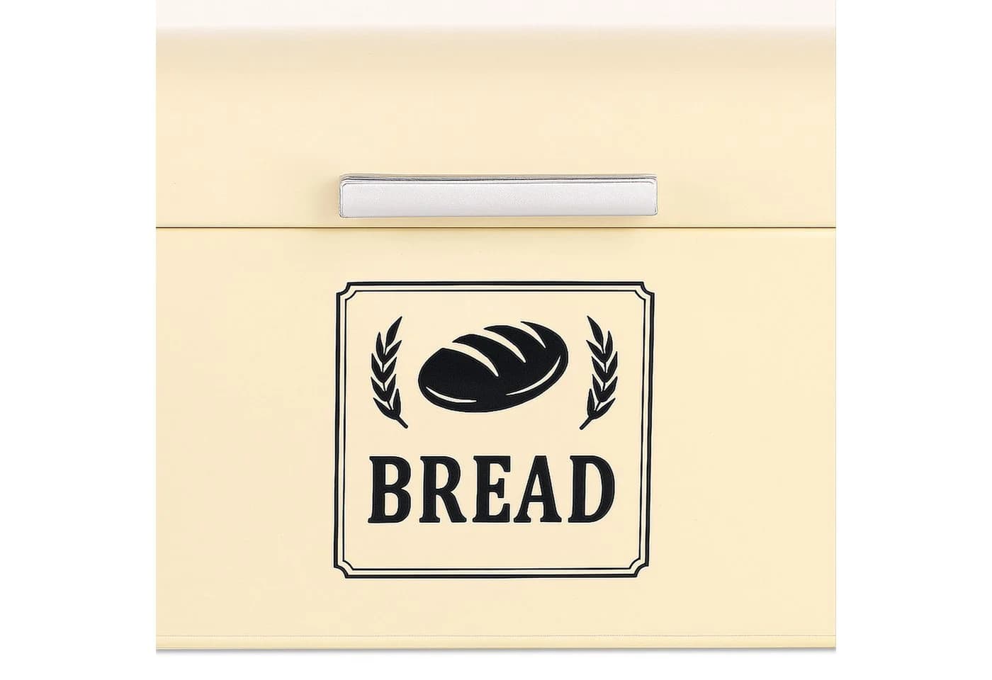 relaxdays Brotkasten Retro mit Deckel & Griff, Eisen, Beige - Bild 5