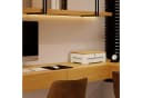 relaxdays Kabelbox Bambus mit Magnetdeckel Weiß Bild 1