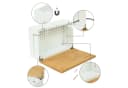 relaxdays Kabelbox Bambus mit Magnetdeckel Weiß Bild 5