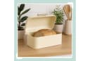 relaxdays Brotkasten aus Metall Beige mit Deckel & Baumwollbeutel Bild 1