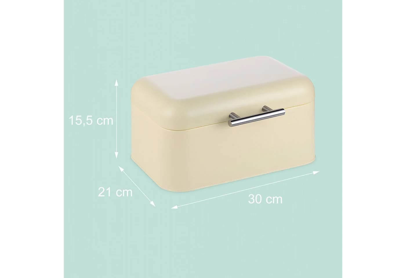 relaxdays Brotkasten aus Metall Beige mit Deckel & Baumwollbeutel - Bild 4