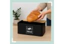 relaxdays Brotkasten mit Bambusdeckel Retro-Design Weiß Bild 3