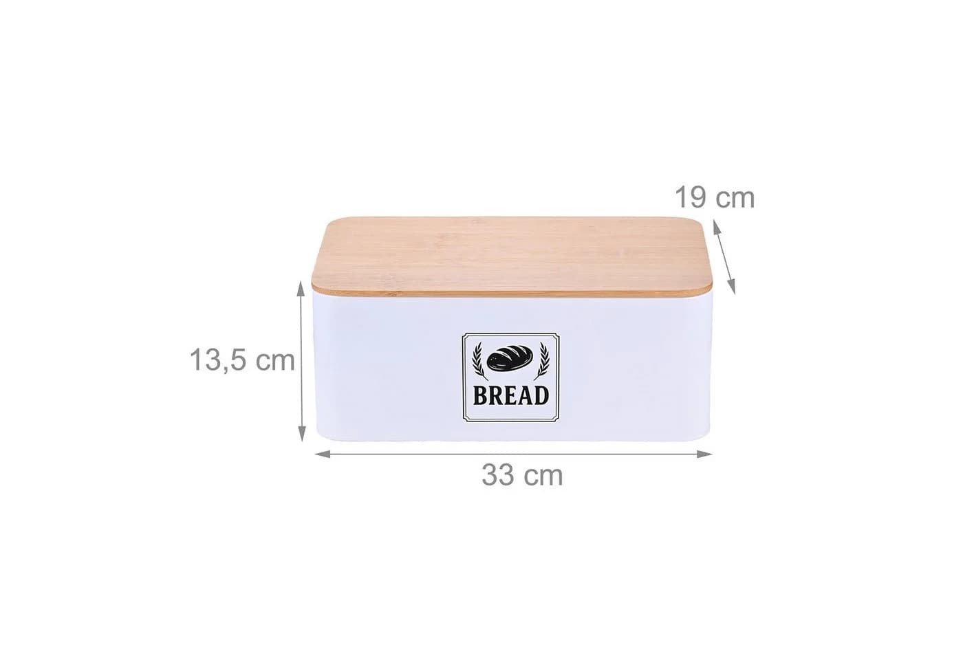 relaxdays Brotkasten mit Bambusdeckel Retro-Design Weiß - Bild 4