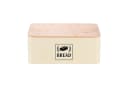 relaxdays Brotkasten mit Bambusdeckel Retro-Design Eisen Beige Bild 2