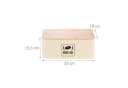 relaxdays Brotkasten mit Bambusdeckel Retro-Design Eisen Beige Bild 4