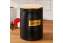 relaxdays Kaffeedose mit Bambusdeckel Schwarz Stahl Bild 1