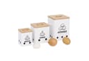 relaxdays Vorratsdose 3er Set Kartoffel Aufbewahrungsbox Eisen Weiß Bild 2