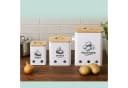 relaxdays Vorratsdose 3er Set Kartoffel Aufbewahrungsbox Eisen Weiß Bild 3