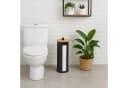 relaxdays Toilettenpapierhalter Schwarz Bambus 3 Rollen Bild 3