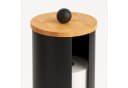 relaxdays Toilettenpapierhalter Schwarz Bambus 3 Rollen Bild 5