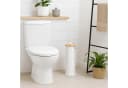 relaxdays Toilettenpapierhalter 3 Rollen Weiß Bambus Bild 1