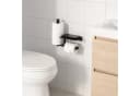 relaxdays Toilettenpapierhalter Metall mit Ablage Schwarz Bild 3
