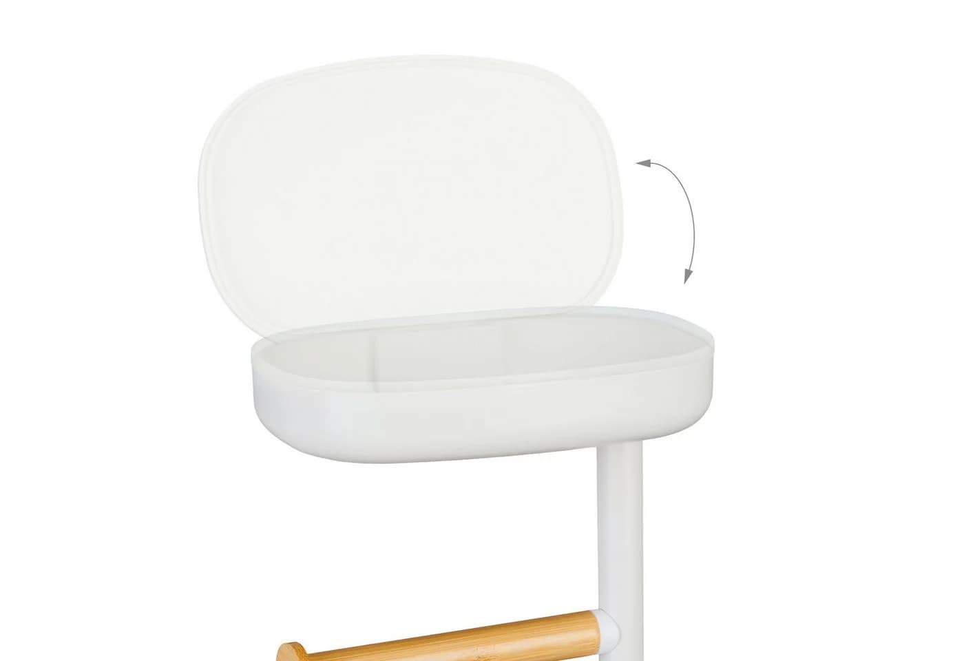 relaxdays Toilettenpapierhalter mit Fach und Reserverollenstange Weiß - Bild 5