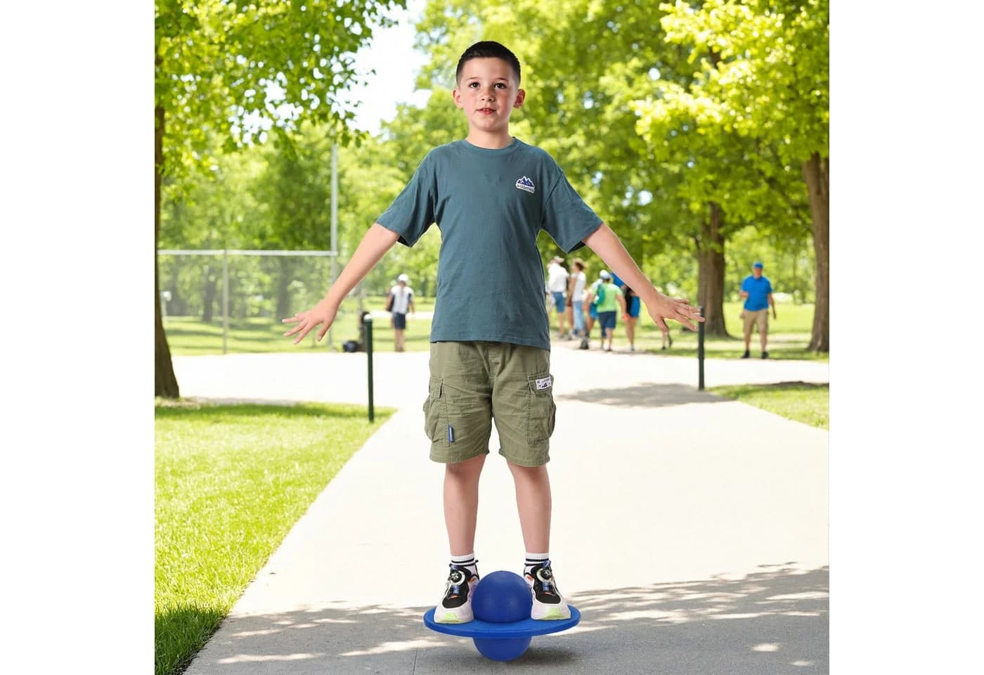 relaxdays Pogo Ball für Kinder bis 100 kg, blau