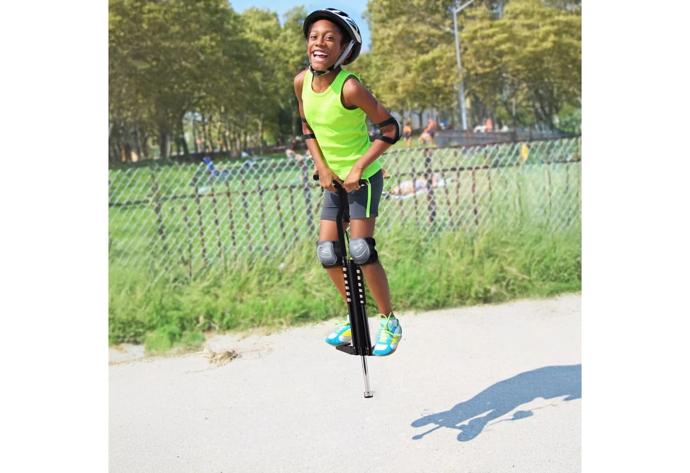 relaxdays Pogo Stick für Kinder bis 60 kg Schwarz Silber - Bild 3
