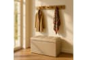 relaxdays Sitzbank Faltbare Kunstleder Beige Bild 1