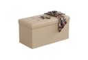relaxdays Sitzbank Faltbare Kunstleder Beige Bild 2