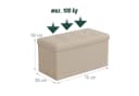 relaxdays Sitzbank Faltbare Kunstleder Beige Bild 4