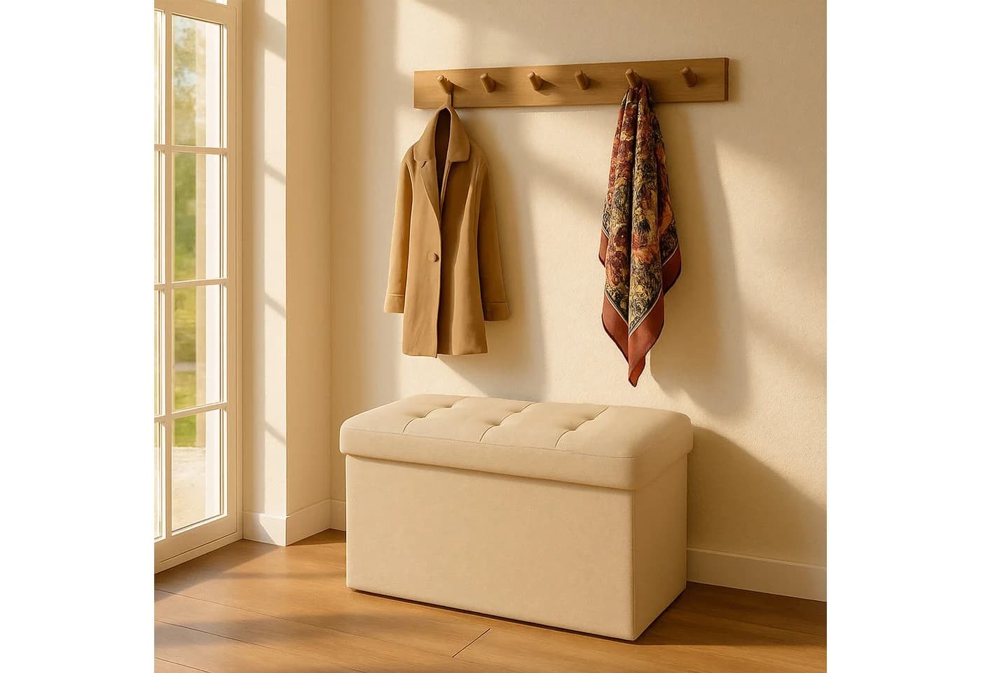 RELAXDAYS Sitzbank aus Stoff, Beige