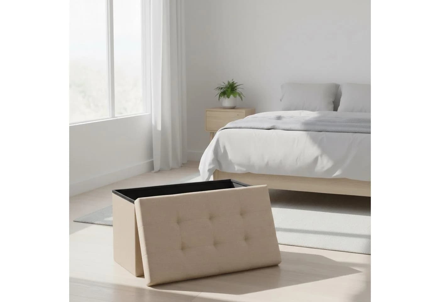 RELAXDAYS Sitzbank aus Stoff, Beige - Bild 3