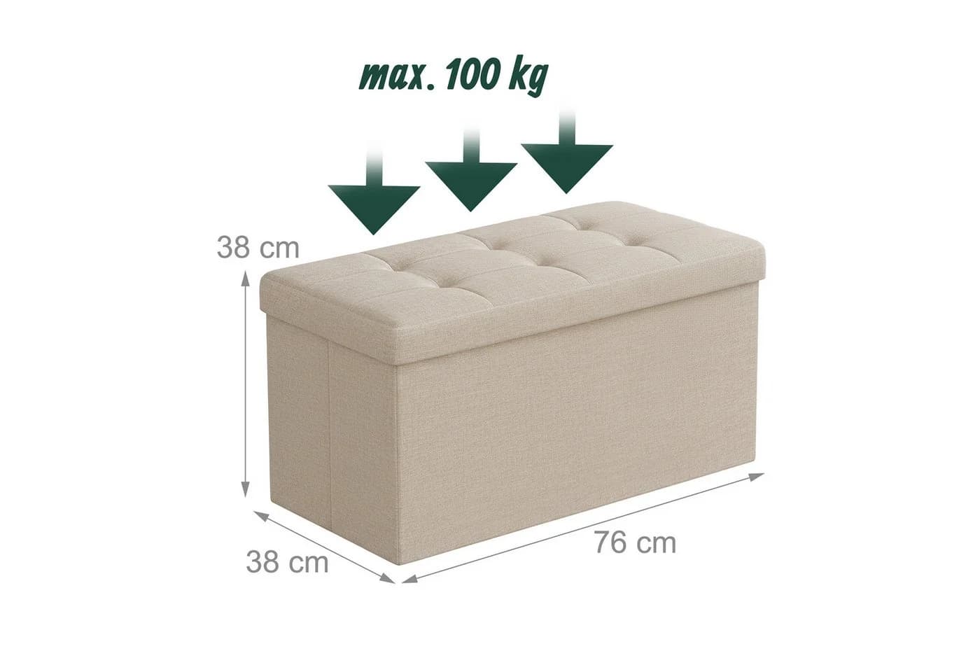 RELAXDAYS Sitzbank aus Stoff, Beige - Bild 4