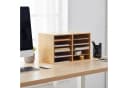 relaxdays Briefablage Bambus 10 Fächer natur Bild 1