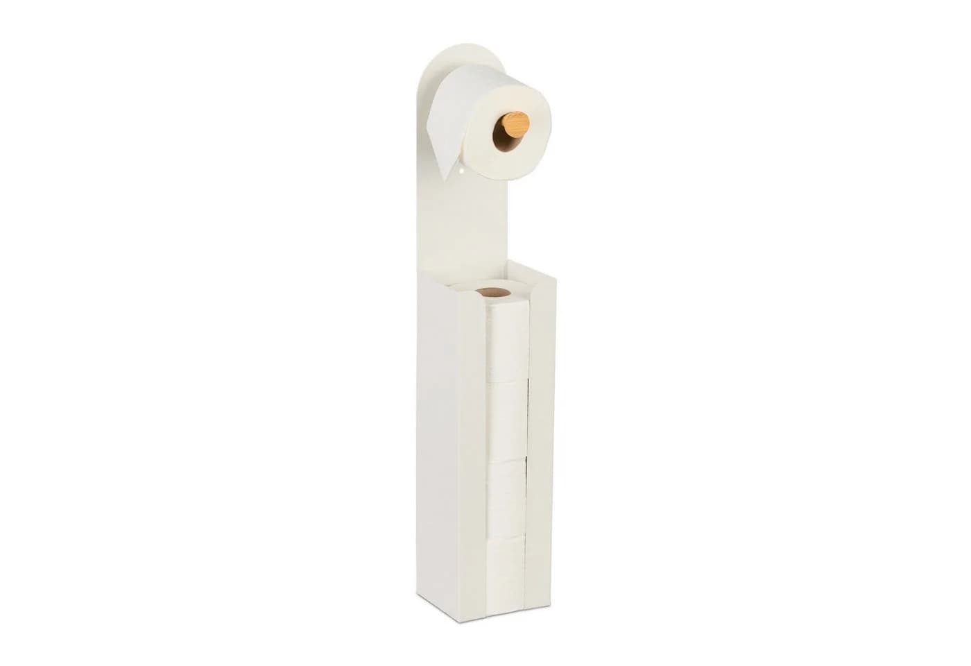 Moderner Toilettenpapierhalter aus Bambus und Metall - Bild 2
