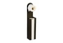 relaxdays Toilettenpapierhalter 2-in-1 Schwarz Bambus Metall Bild 2