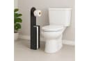 relaxdays Toilettenpapierhalter 2-in-1 Schwarz Bambus Metall Bild 3