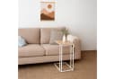 relaxdays Beistelltisch in C-Form, Weiss-braun, Industrial-Design Bild 1