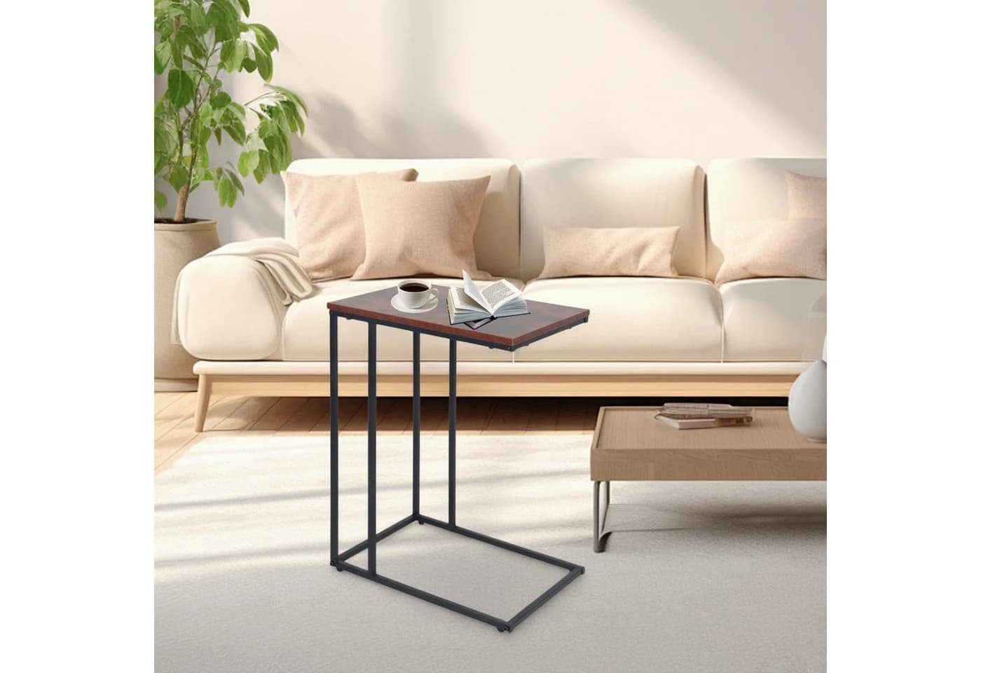 relaxdays Beistelltisch C-Form Industrial-Schwarz - Bild 5