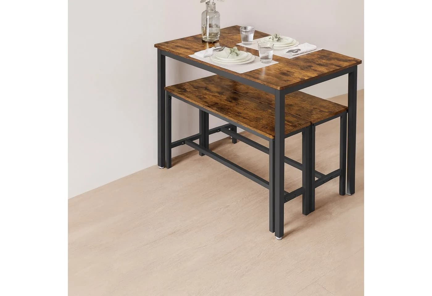 RELAXDAYS Essbank Sitzbank 2er Set Industrial Dunkelbraun - Bild 5