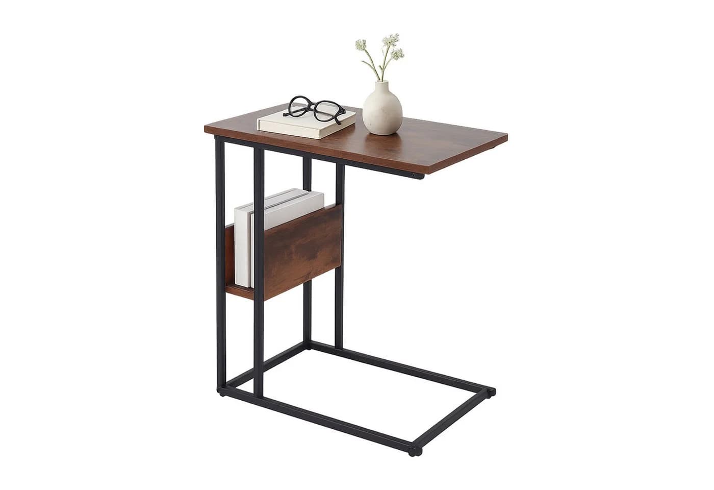 relaxdays Beistelltisch mit Ablage und Fach Industrial-Schwarz - Bild 2