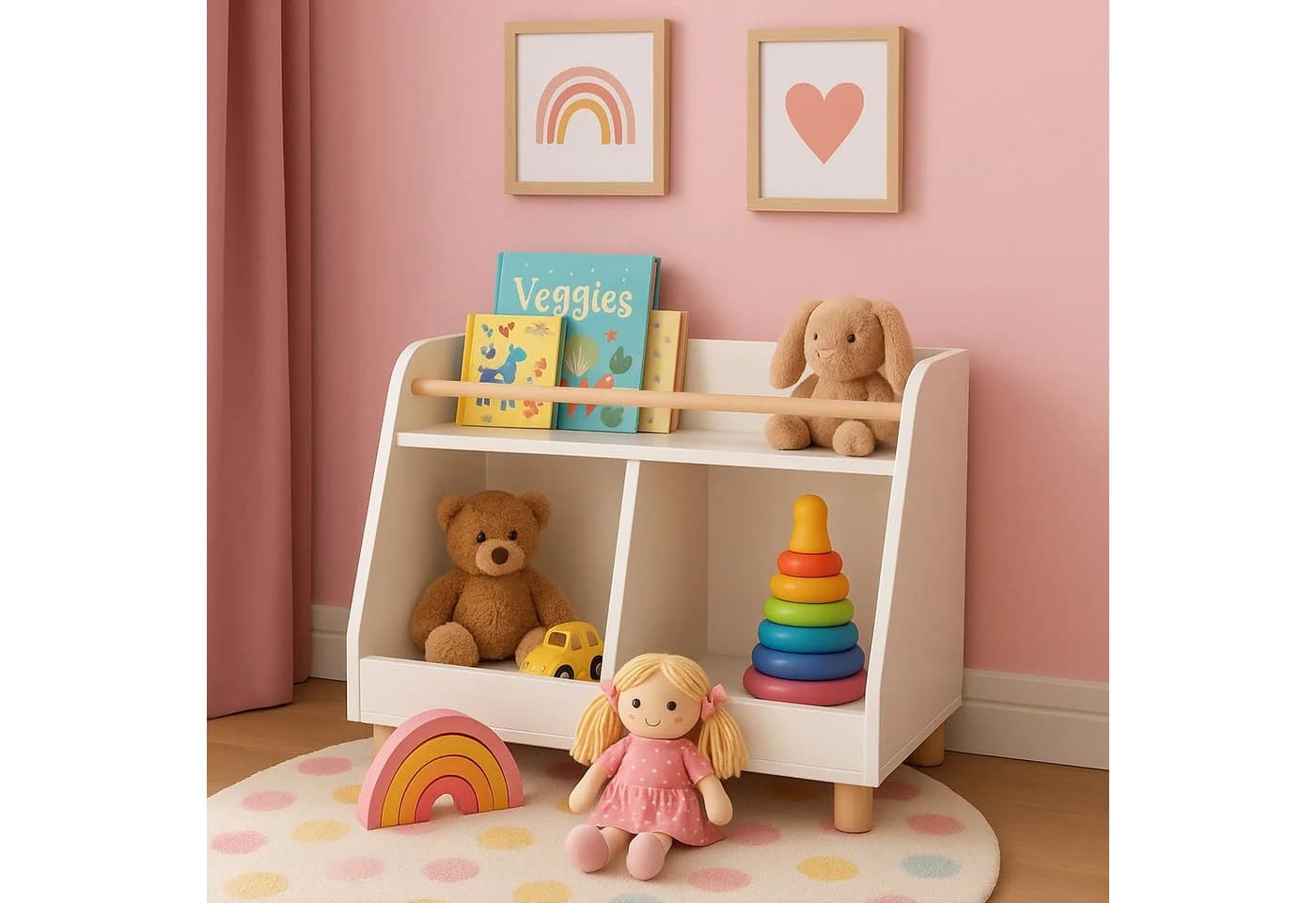 RELAXDAYS Kinderregal klein für Spielzeug weiß
