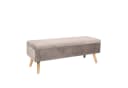 relaxdays Truhenbank Sitzbank Samt Creme Bild 2