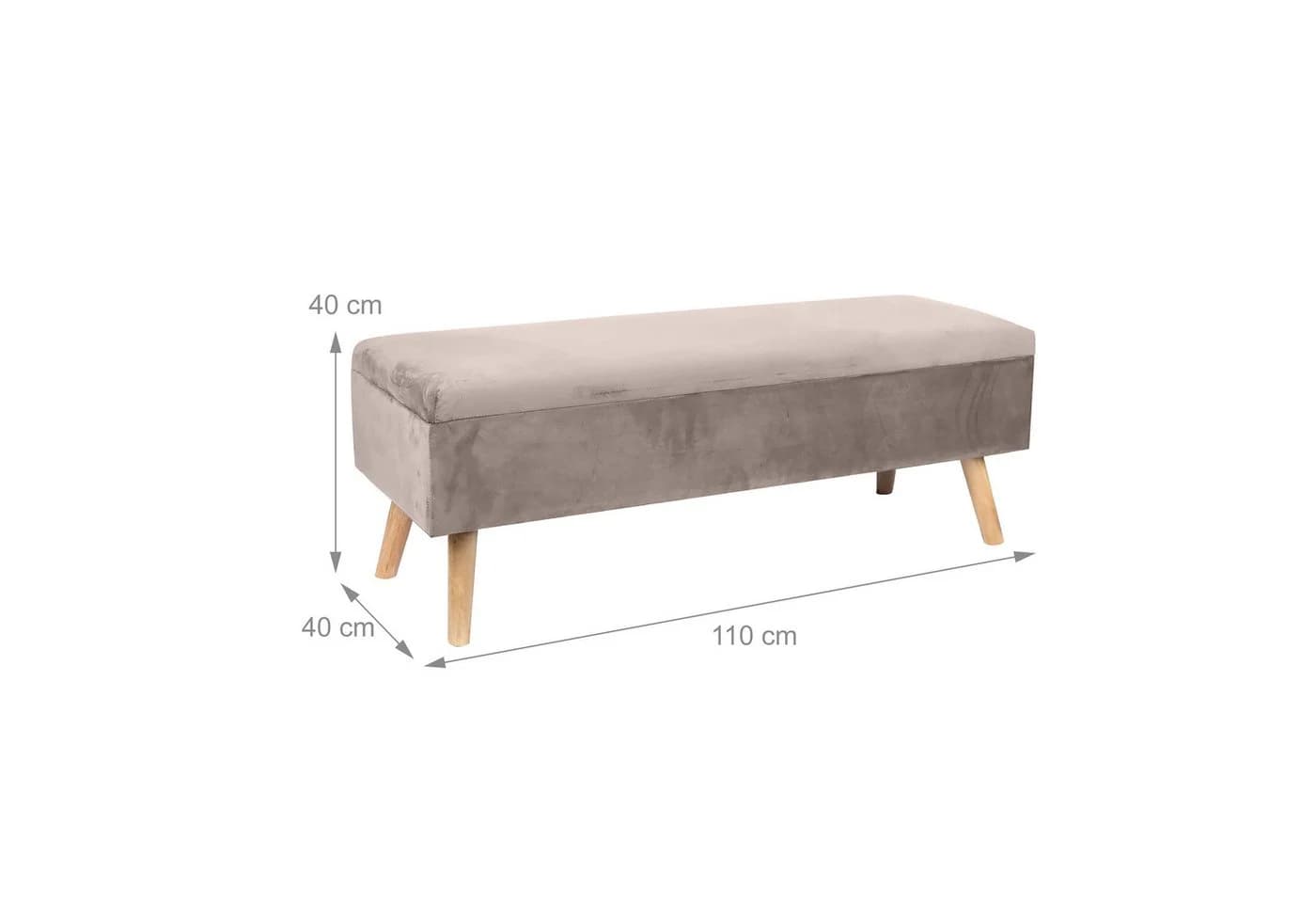 relaxdays Truhenbank Sitzbank Samt Creme - Bild 4