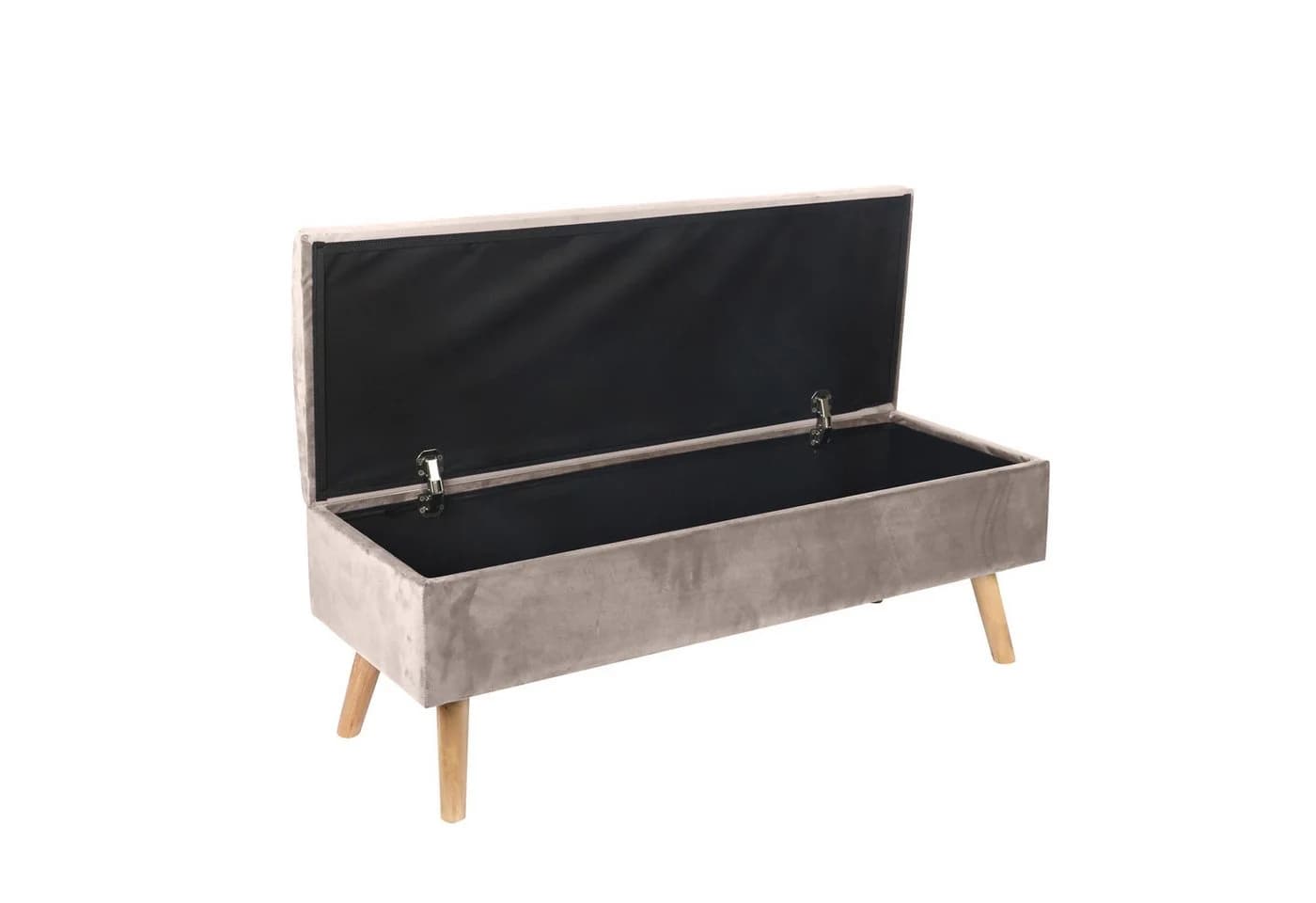 relaxdays Truhenbank Sitzbank Samt Creme - Bild 5
